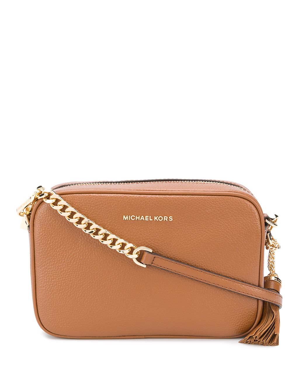 Michael Kors Ginny 皮质斜挎包 - 褐色
