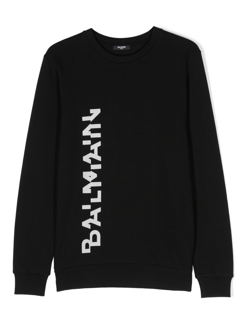 Balmain Kids logo印花棉卫衣 - 黑色