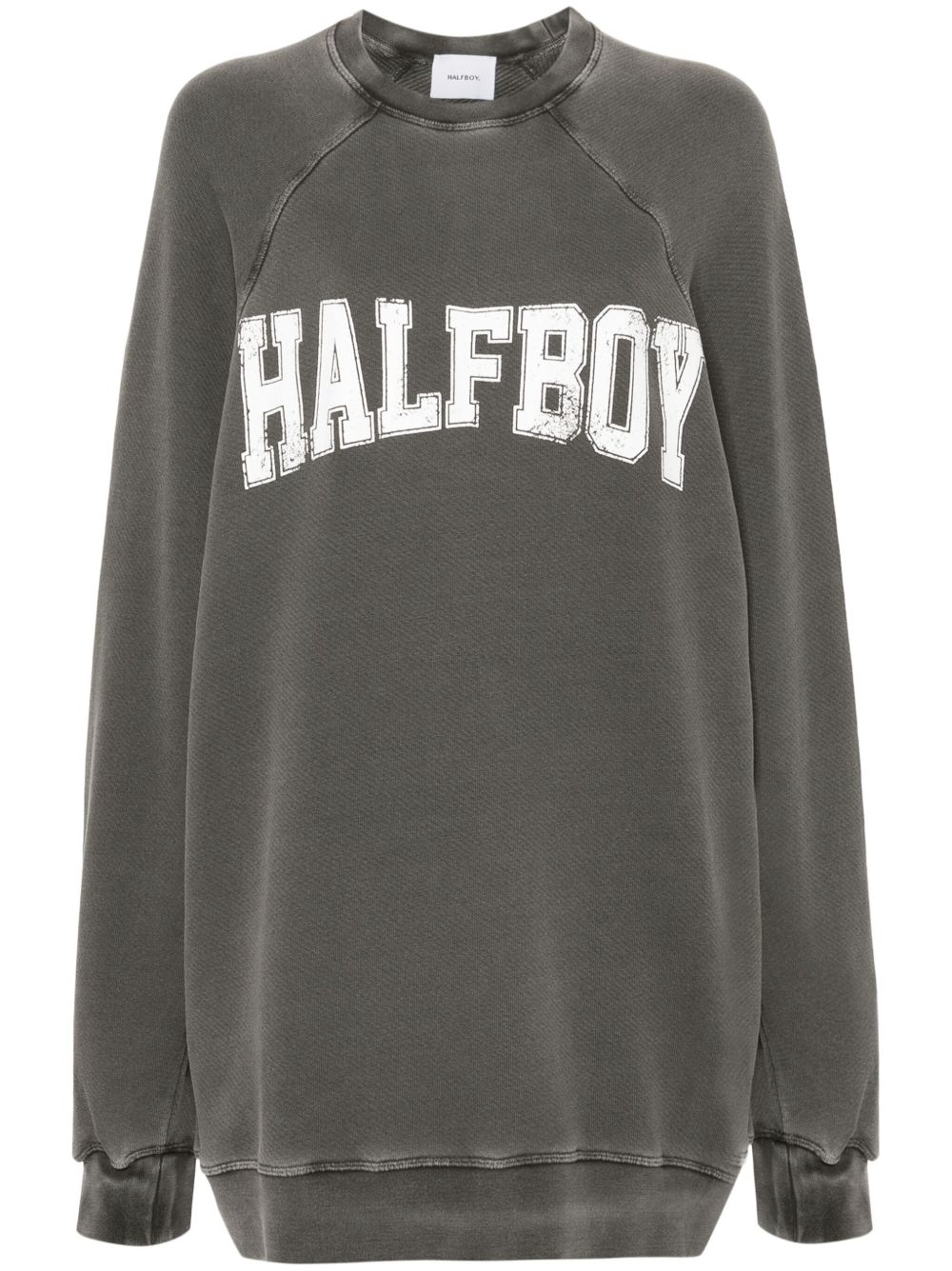Halfboy logo印花棉卫衣 - 灰色
