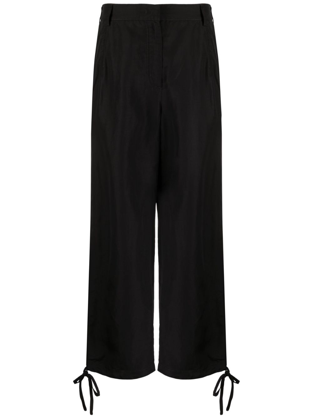 MSGM 系带裤脚露踝裤 - 黑色