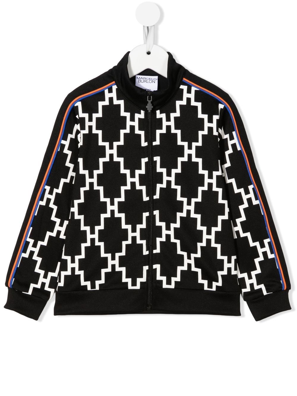 Marcelo Burlon County Of Milan Kids logo印花飞行员夹克 - 黑色