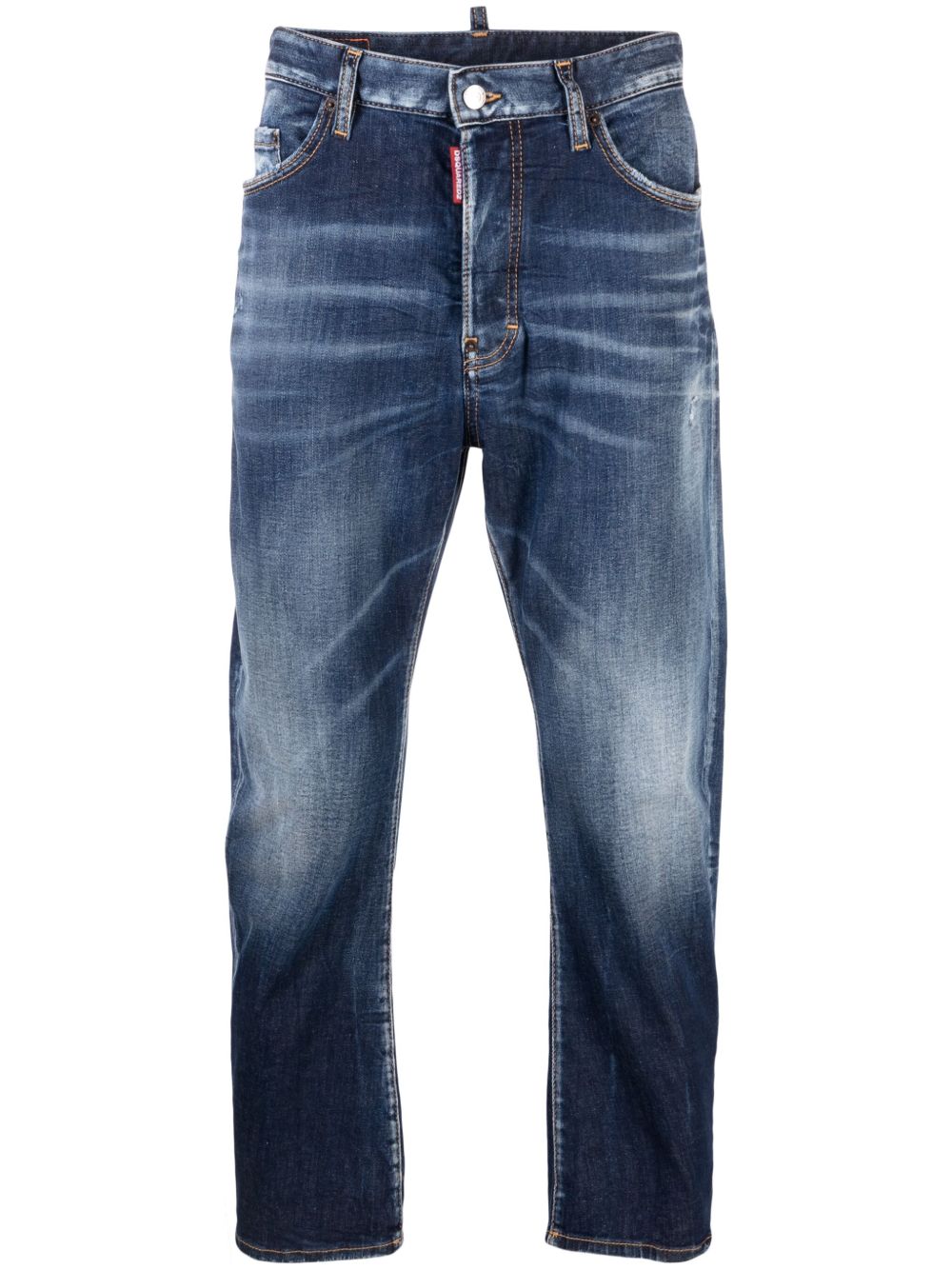 DSQUARED2 中腰直筒牛仔裤 - 蓝色