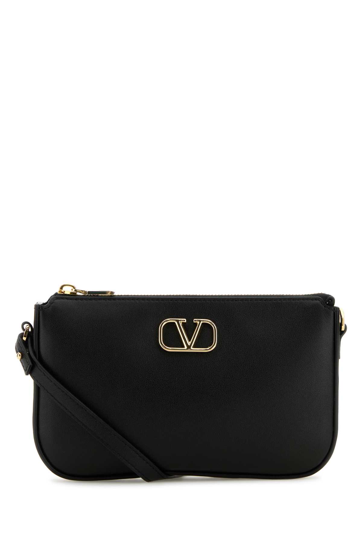 Valentino Garavani Black Leather Vlogo Crossbody Bag