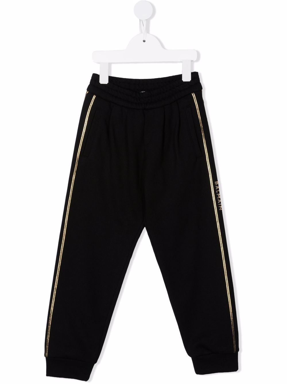Balmain Kids 巴尔曼 侧条纹细节运动裤 - 黑色