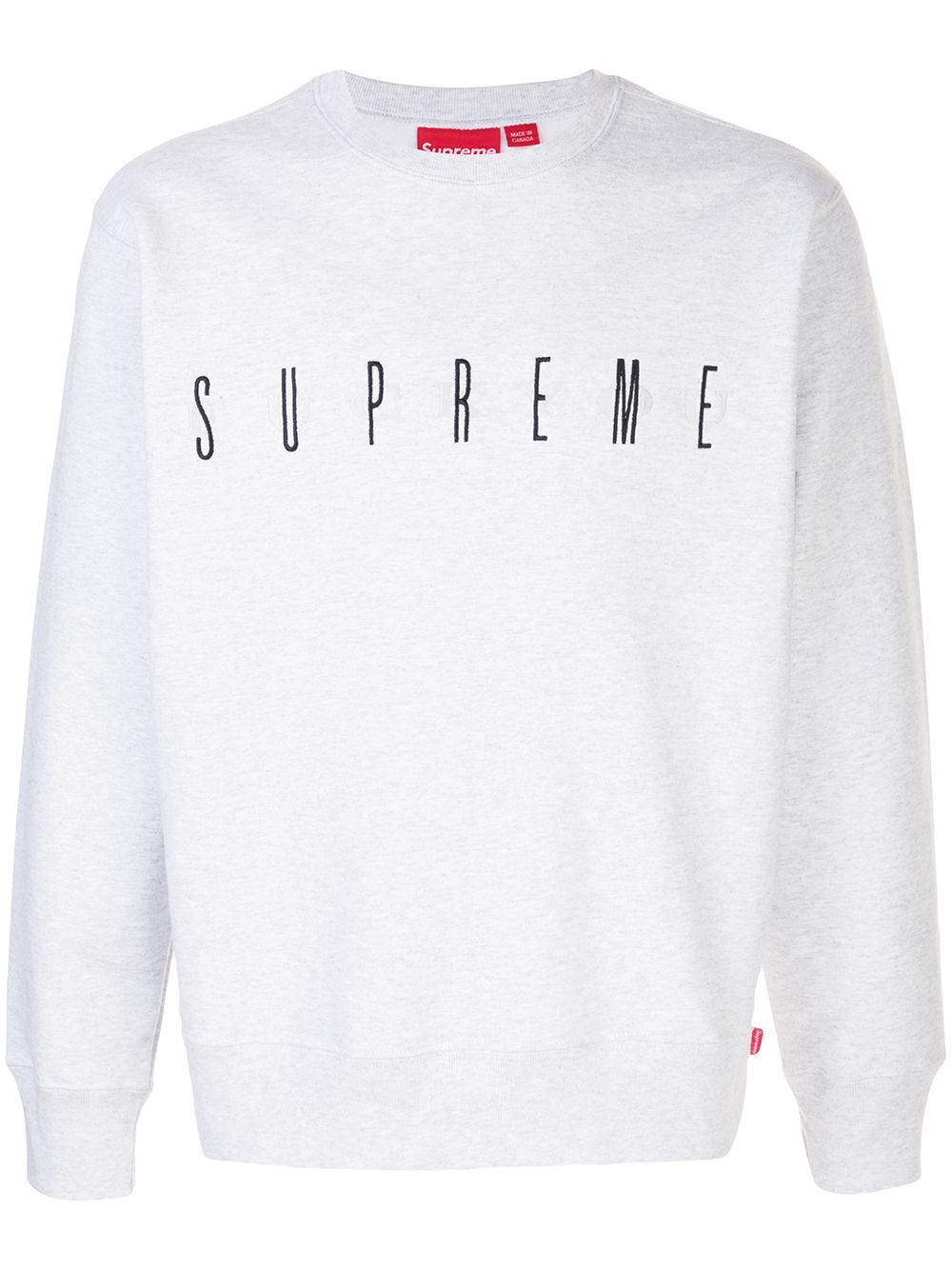 Supreme logo刺绣套头衫 - 灰色