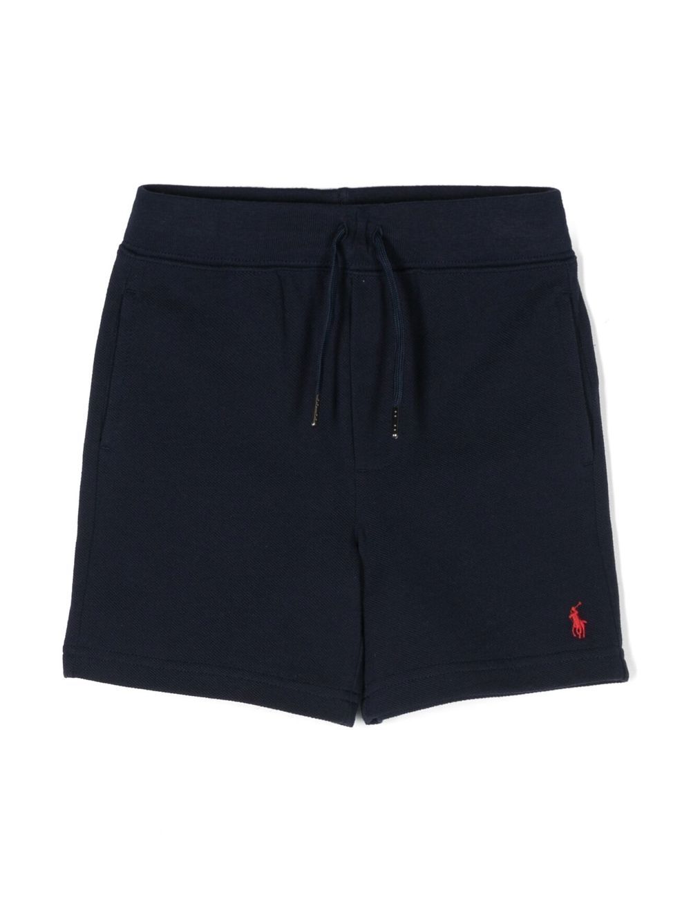 POLO RALPH LAUREN KIDS logo刺绣棉短裤 - 蓝色