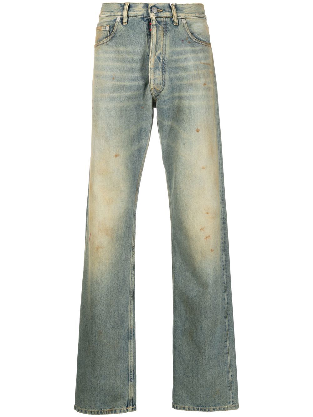 Maison Margiela 马丁·马吉拉时装屋 仿旧石洗效果直筒牛仔裤 - 蓝色
