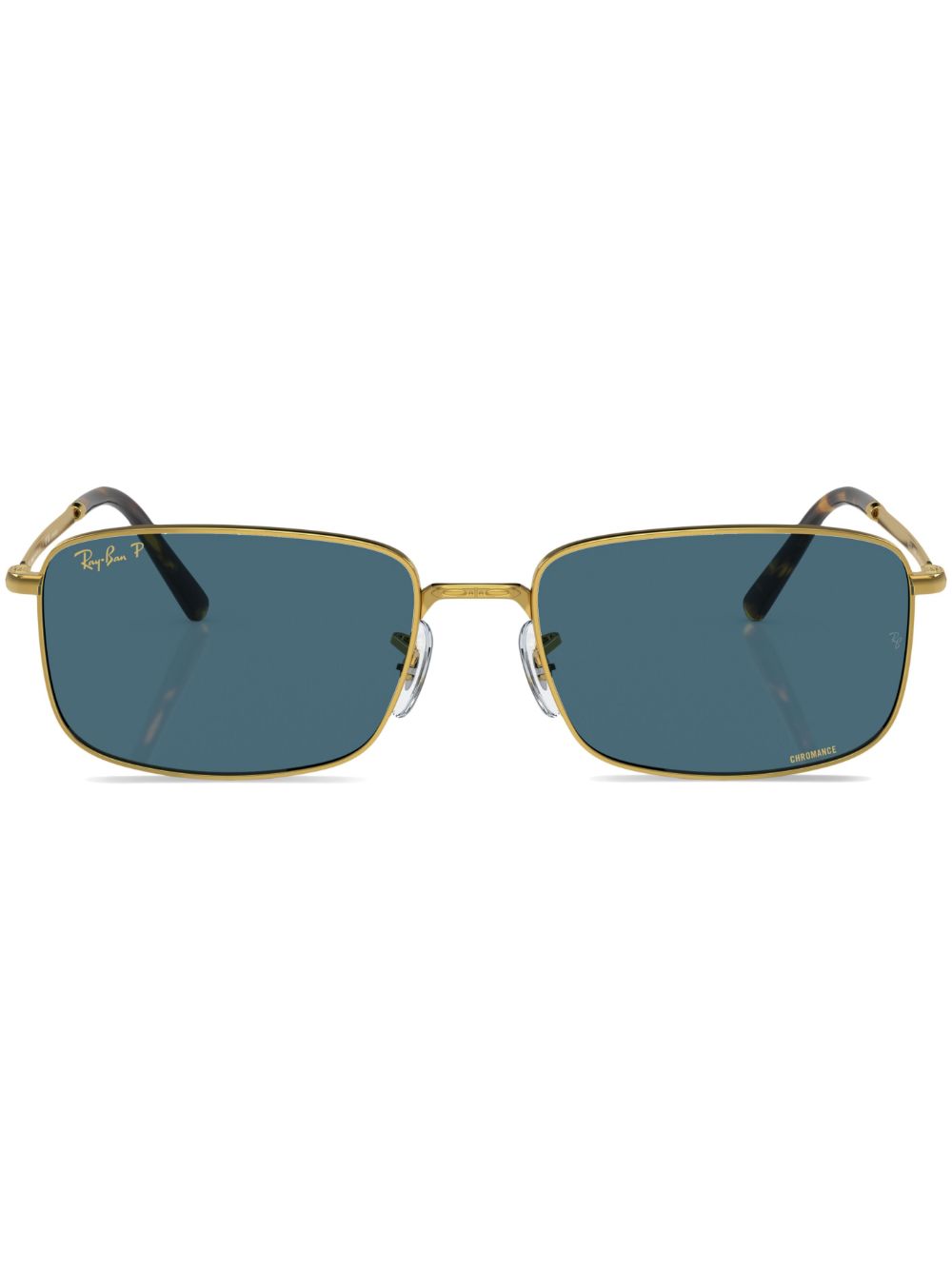 Ray-Ban 有色镜片方框太阳眼镜 - 金色