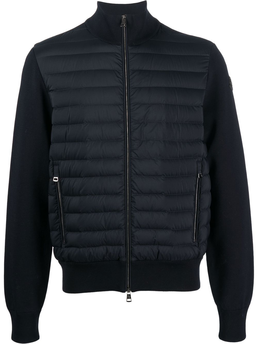 Moncler 对比衣袖填充夹克 - 蓝色