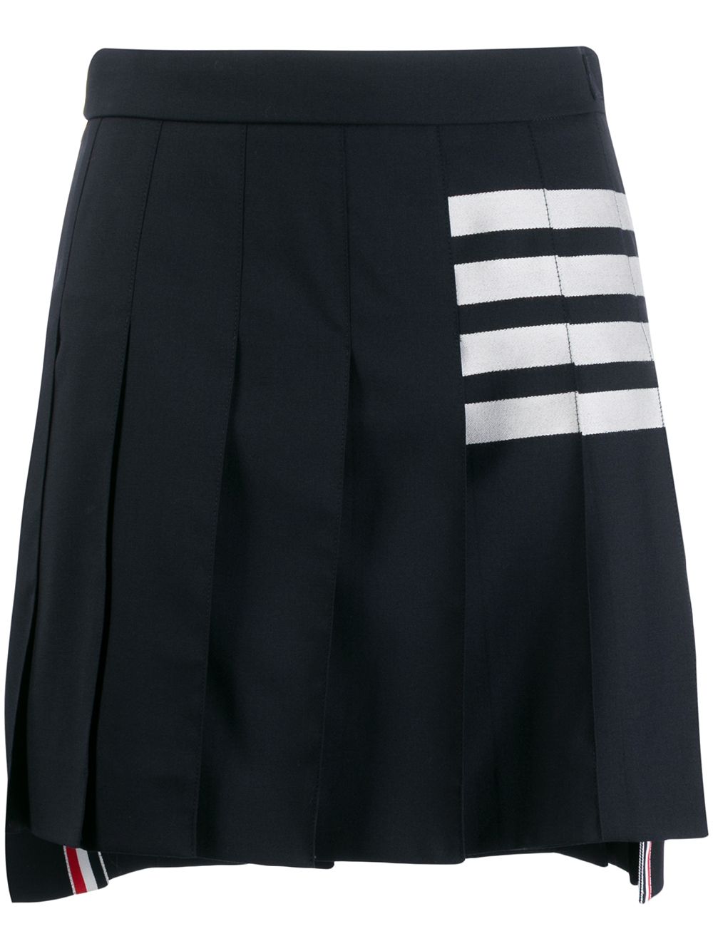 Thom Browne 4 条纹百褶短裙 - 蓝色