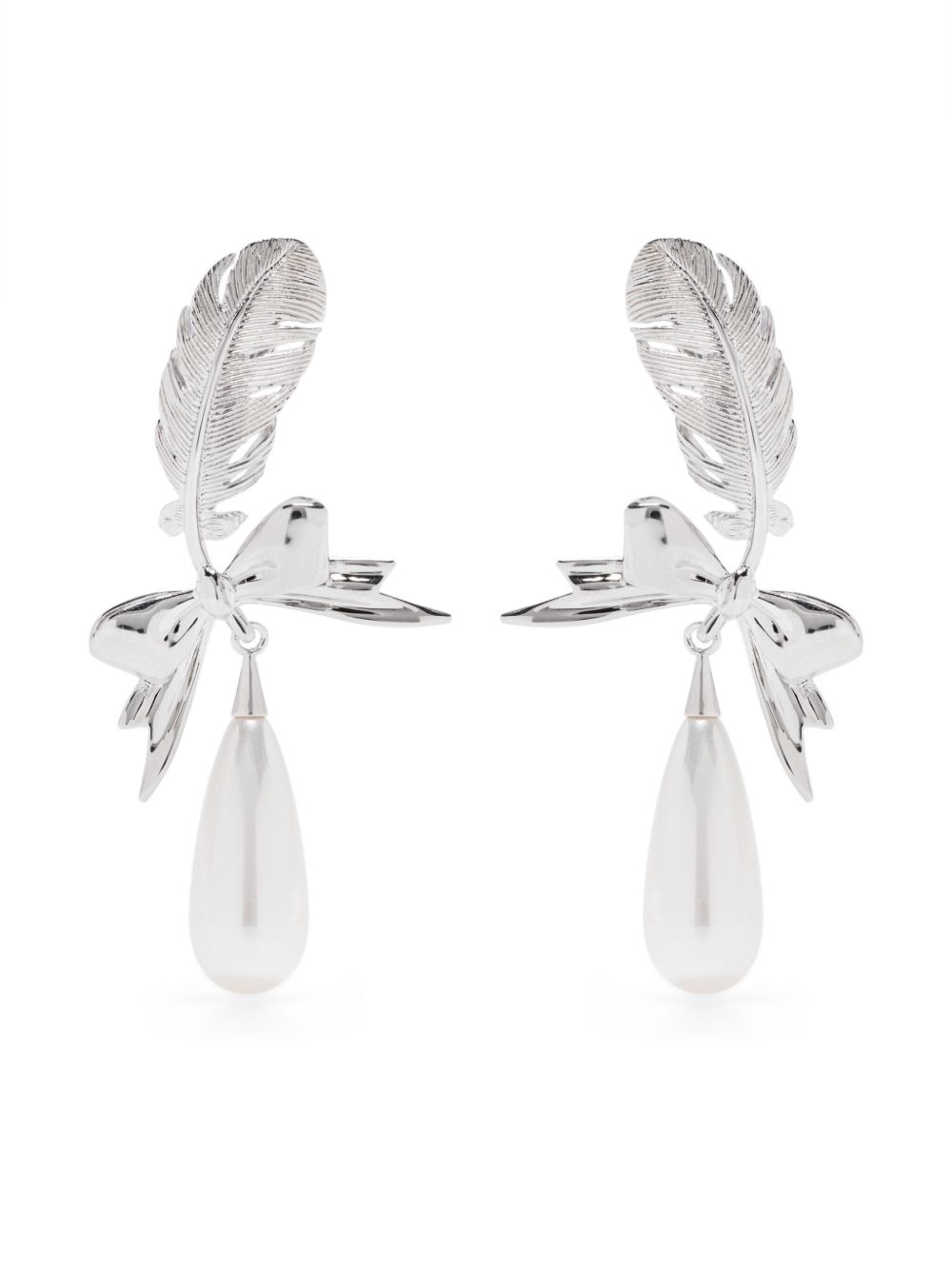 SHUSHU/TONG x YVMIN Teardrop Feather 耳环 - 银色
