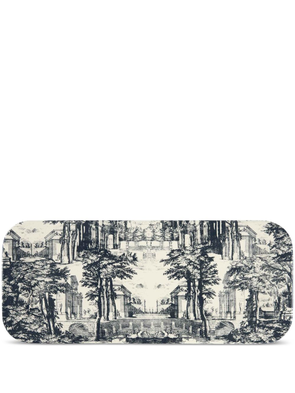 Fornasetti Giardino Settecentesco 木质托盘 - 蓝色