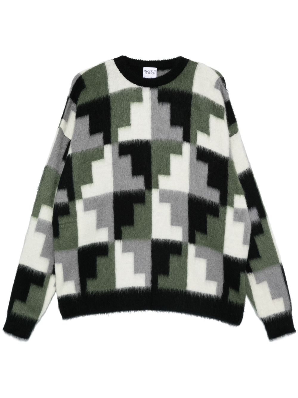 Marcelo Burlon County of Milan Aop Damier 毛衣 - 绿色