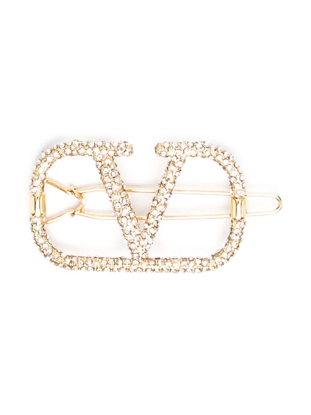 Valentino Garavani VLogo Signature 晶饰发夹 - 金色