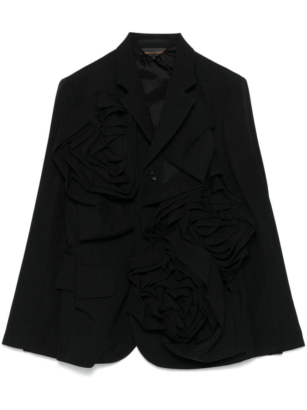 Comme Des Garçons 花卉贴花西装夹克 - 黑色