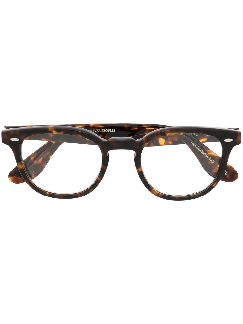 Oliver Peoples 玳瑁纹方框眼镜 - 褐色