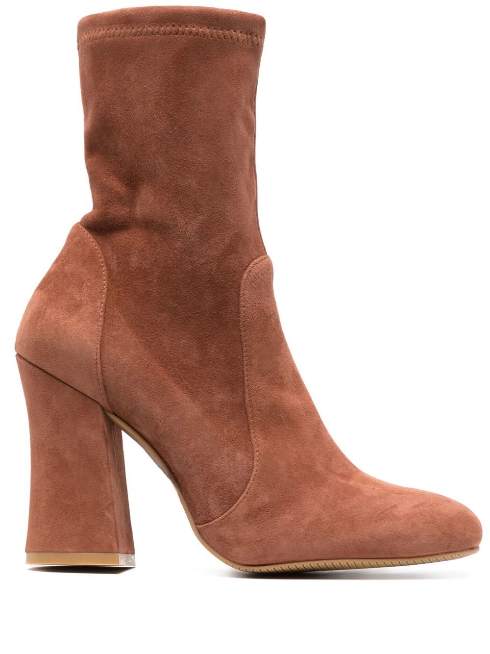 Stuart Weitzman 粗跟短靴 - 褐色