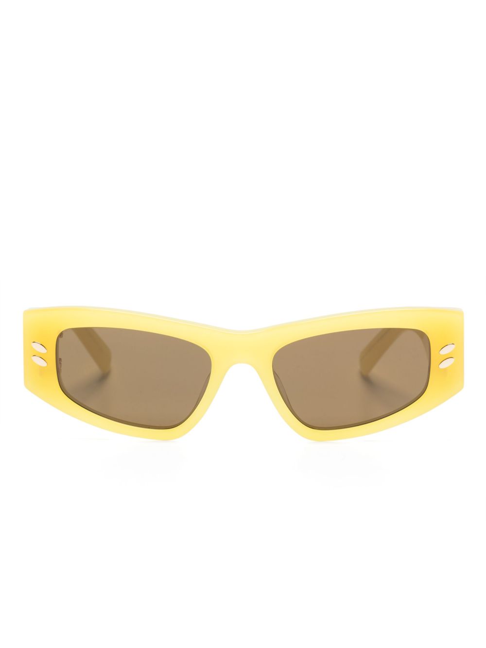 Stella McCartney Eyewear Falabella 长方形框太阳眼镜 - 黄色