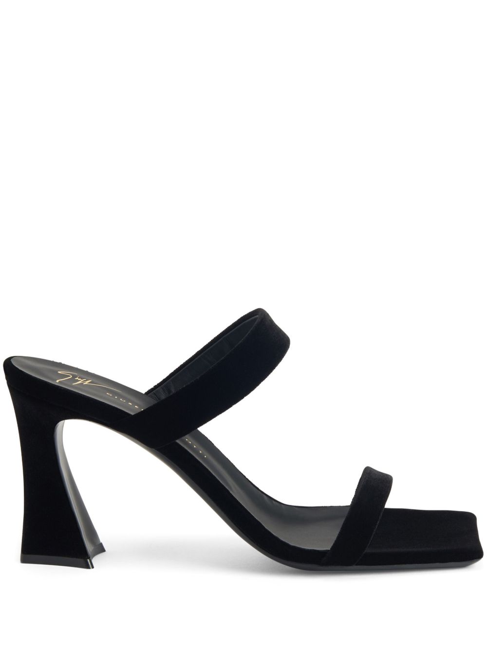 Giuseppe Zanotti Flaminia 高跟丝绒凉鞋 - 黑色