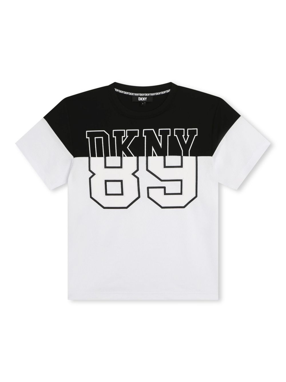 Dkny Kids logo印花拼色T恤 - 白色