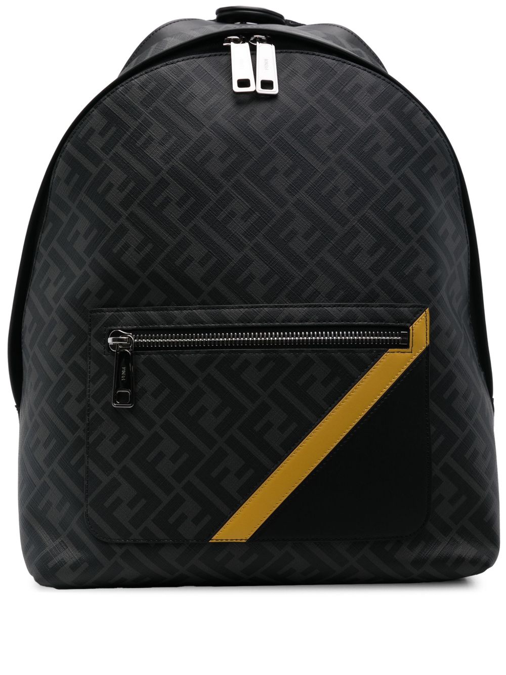 FENDI Fendi Diagonal Chiodo 中号双肩包 - 黑色