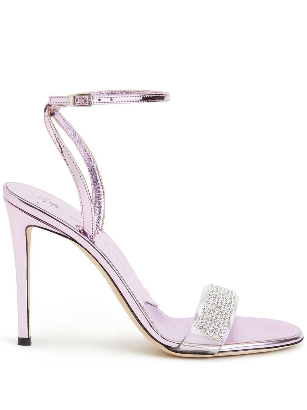 Giuseppe Zanotti 宝石细节高跟凉鞋 - 粉色