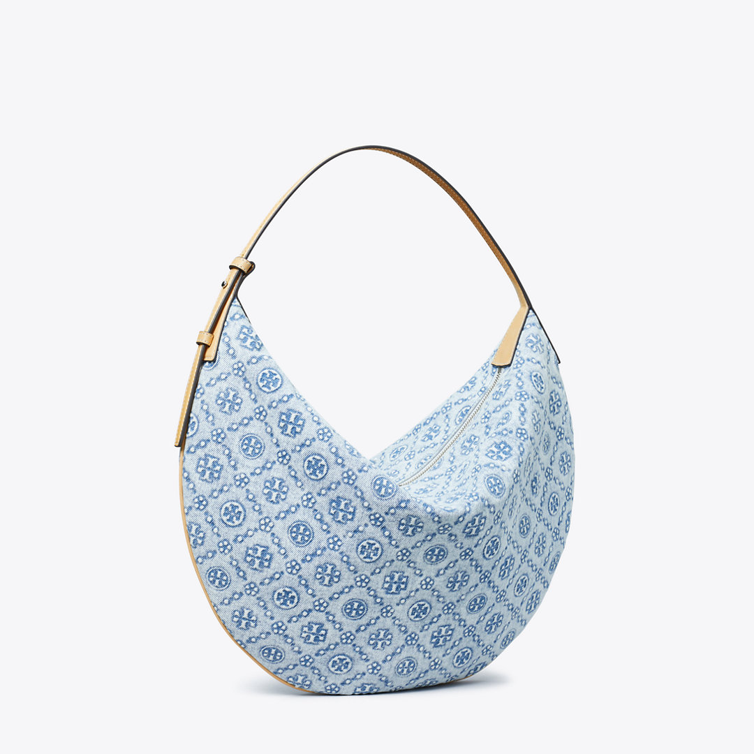 Tory Burch T Monogram Denim Balloon Bag