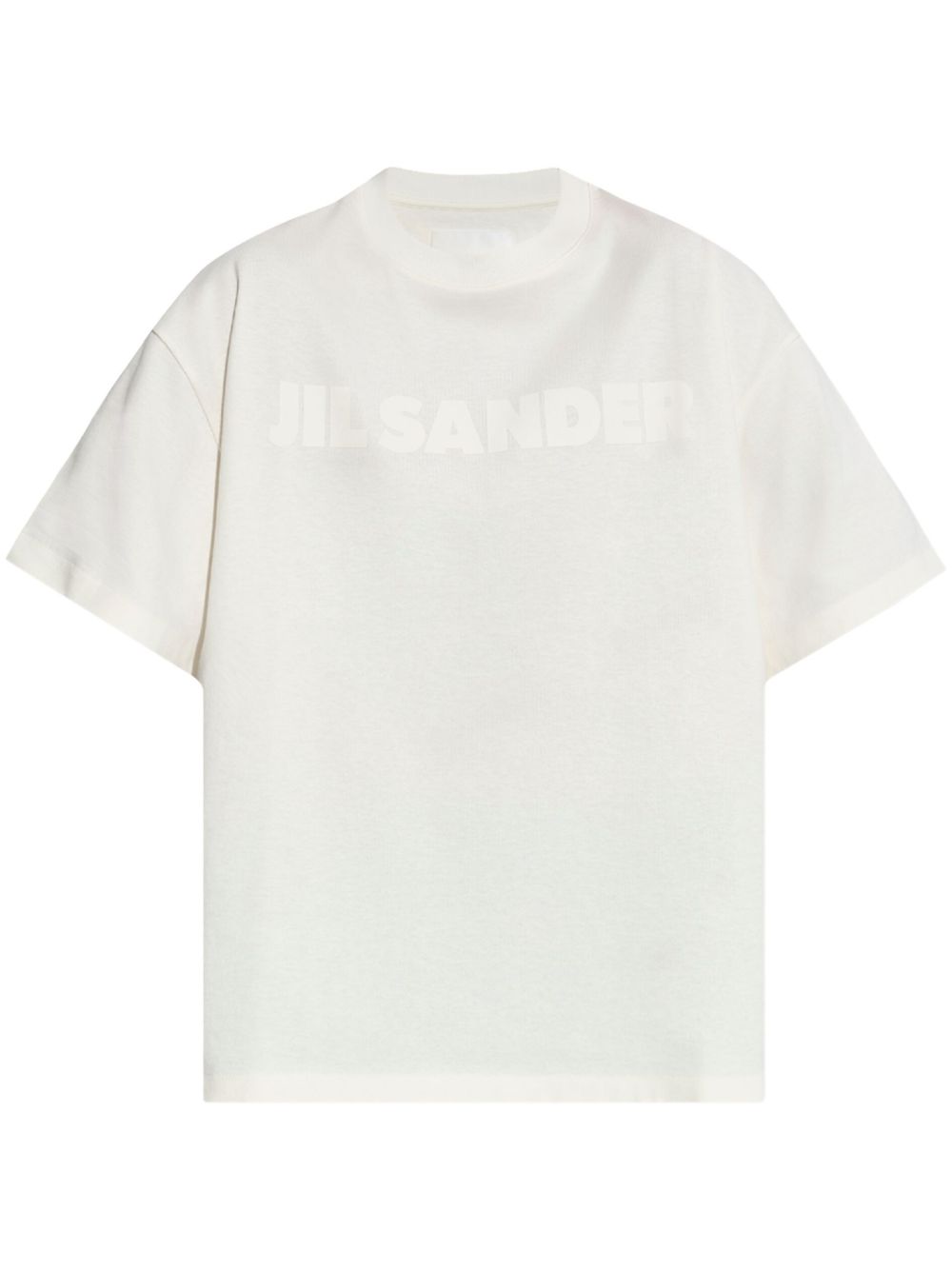 Jil Sander logo印花棉T恤 - 白色