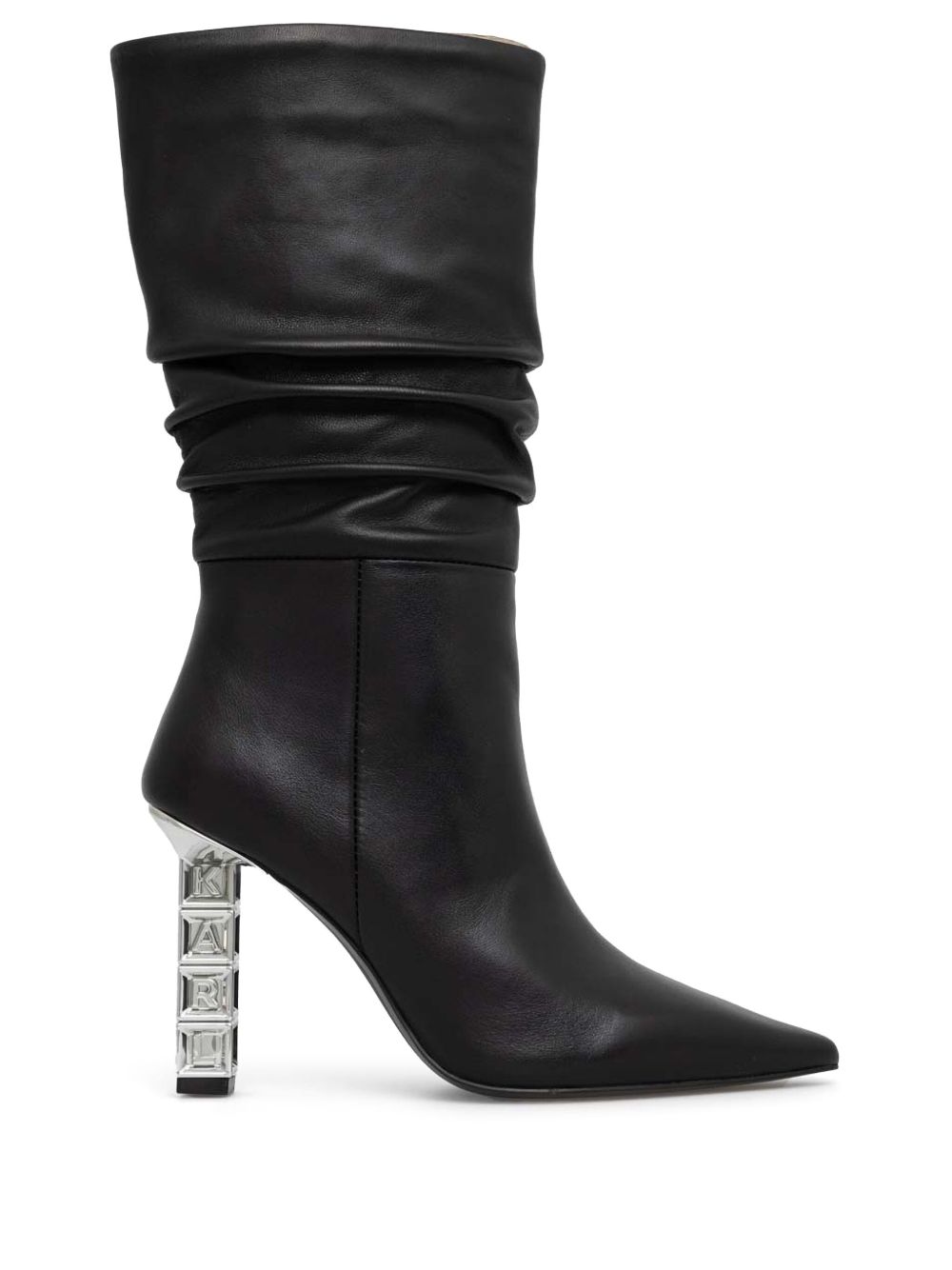 Karl Lagerfeld Kolumn 高跟靴（9.5厘米） - 黑色
