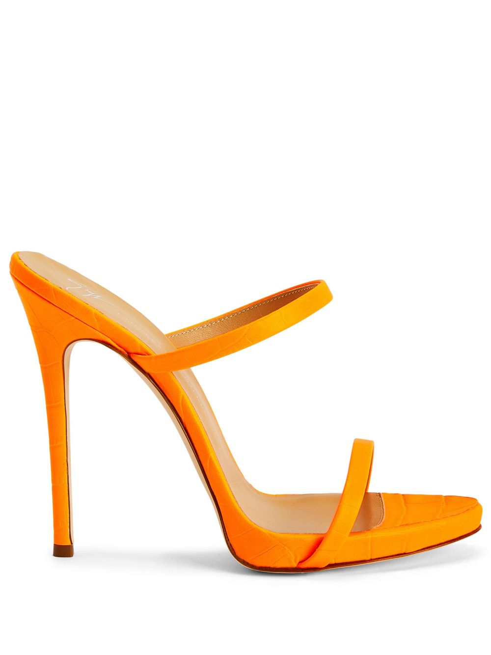 Giuseppe Zanotti Darsey 双带高跟皮质穆勒鞋 - 橘色