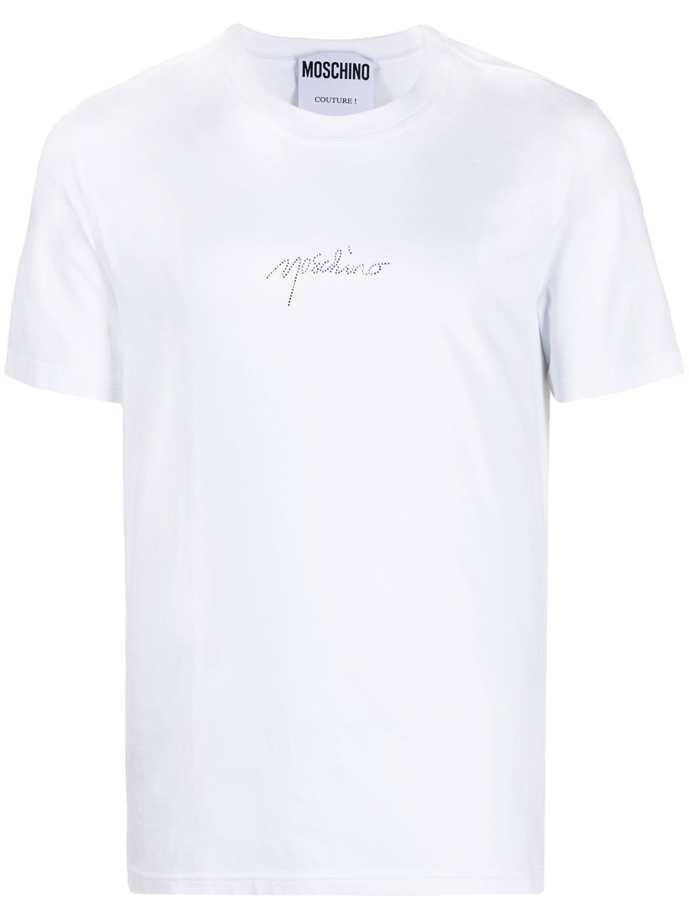 Moschino 水钻logo T恤 - 白色