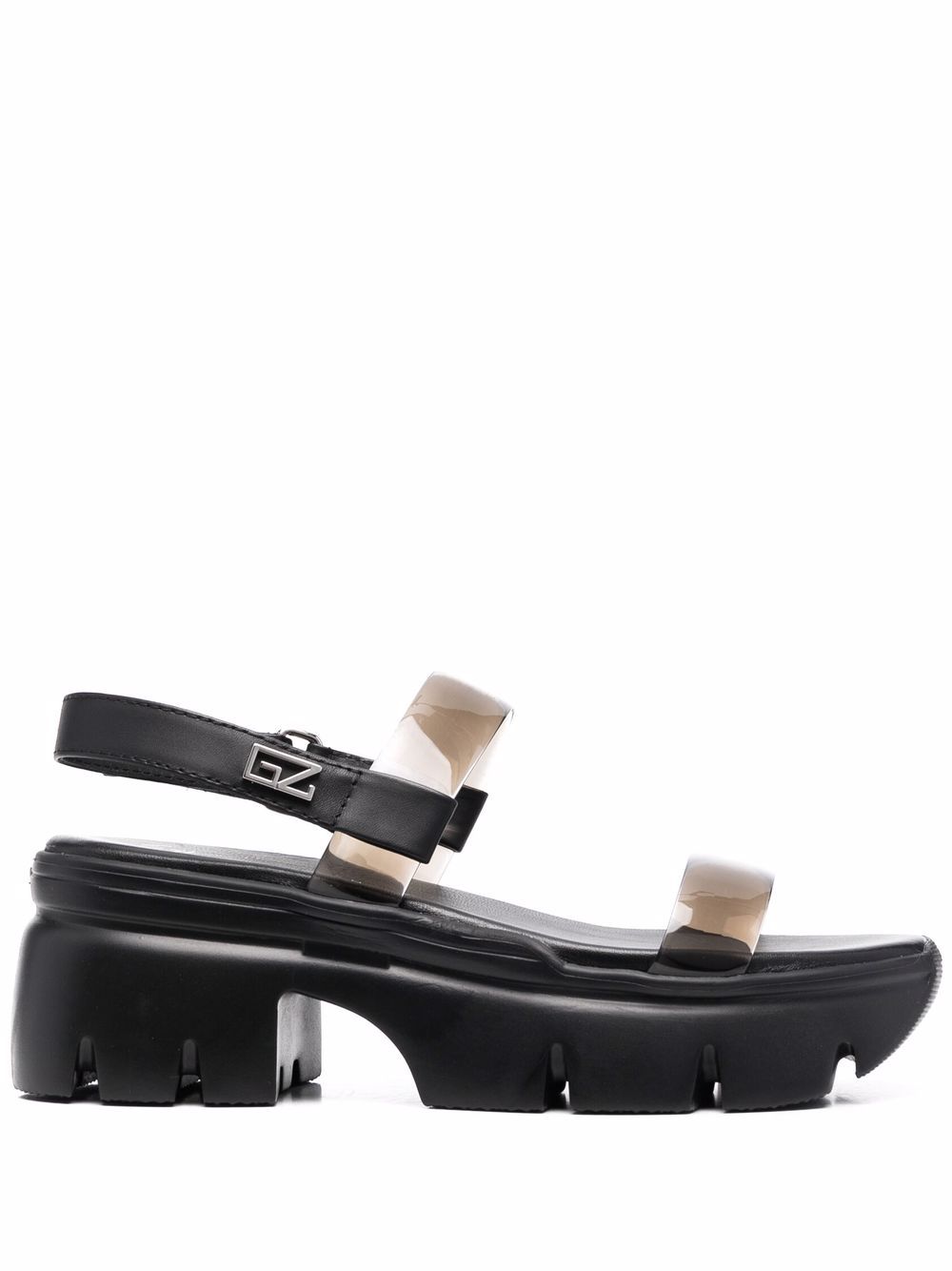 Giuseppe Zanotti 厚底露趾凉鞋 - 黑色