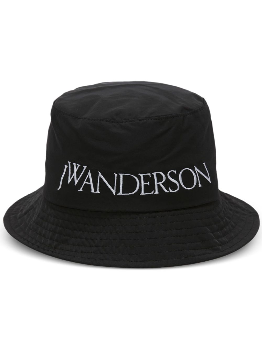 JW Anderson logo刺绣同色系缝线渔夫帽 - 黑色