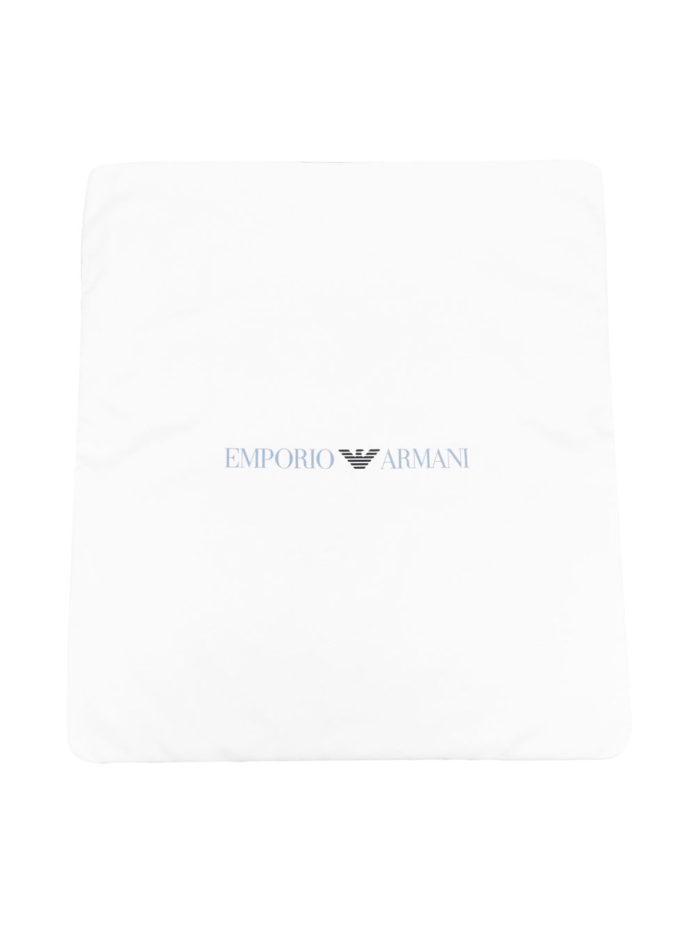 Emporio Armani Kids logo印花棉毯子 - 蓝色