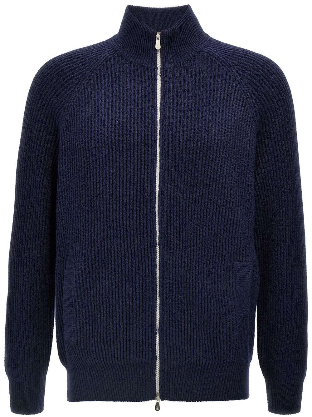 Brunello Cucinelli 罗纹开衫 - 蓝色
