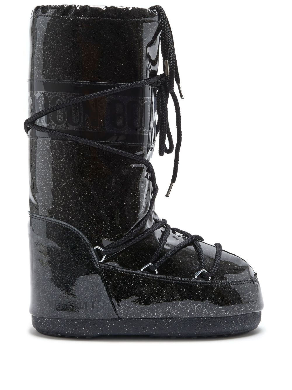 Moon Boot Icon 亮片金葱雪靴 - 黑色