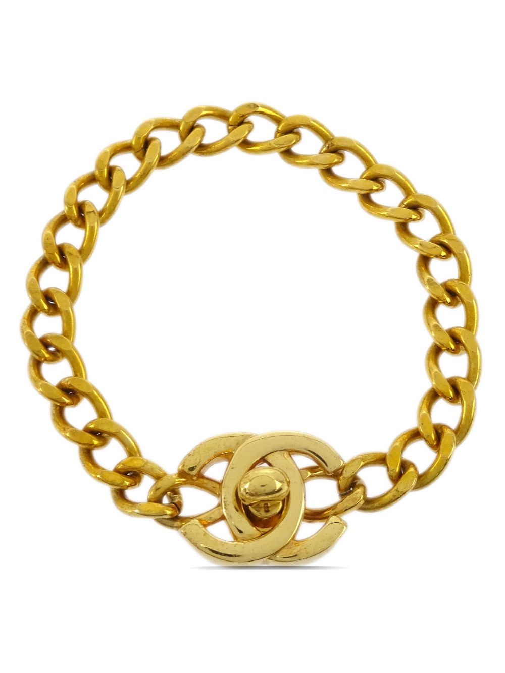 CHANEL Pre-Owned 旋锁手链（1997年典藏款） - 金色