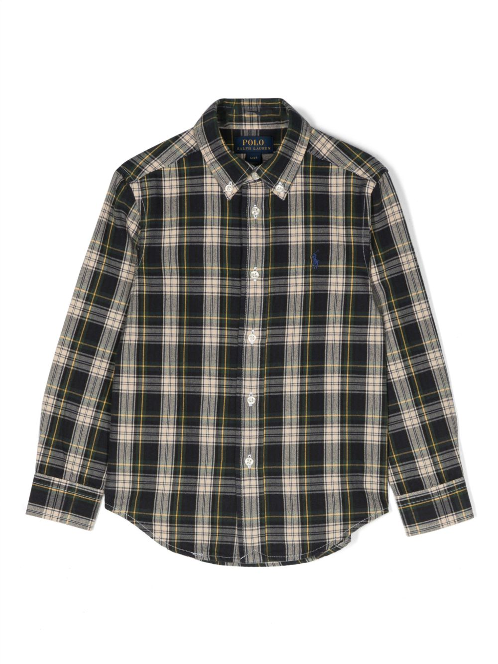 POLO RALPH LAUREN KIDS 格纹棉衬衫 - 蓝色