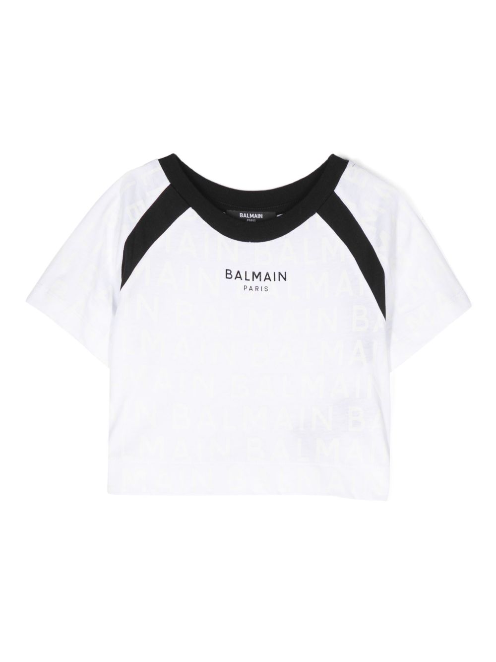Balmain Kids logo印花棉T恤 - 白色