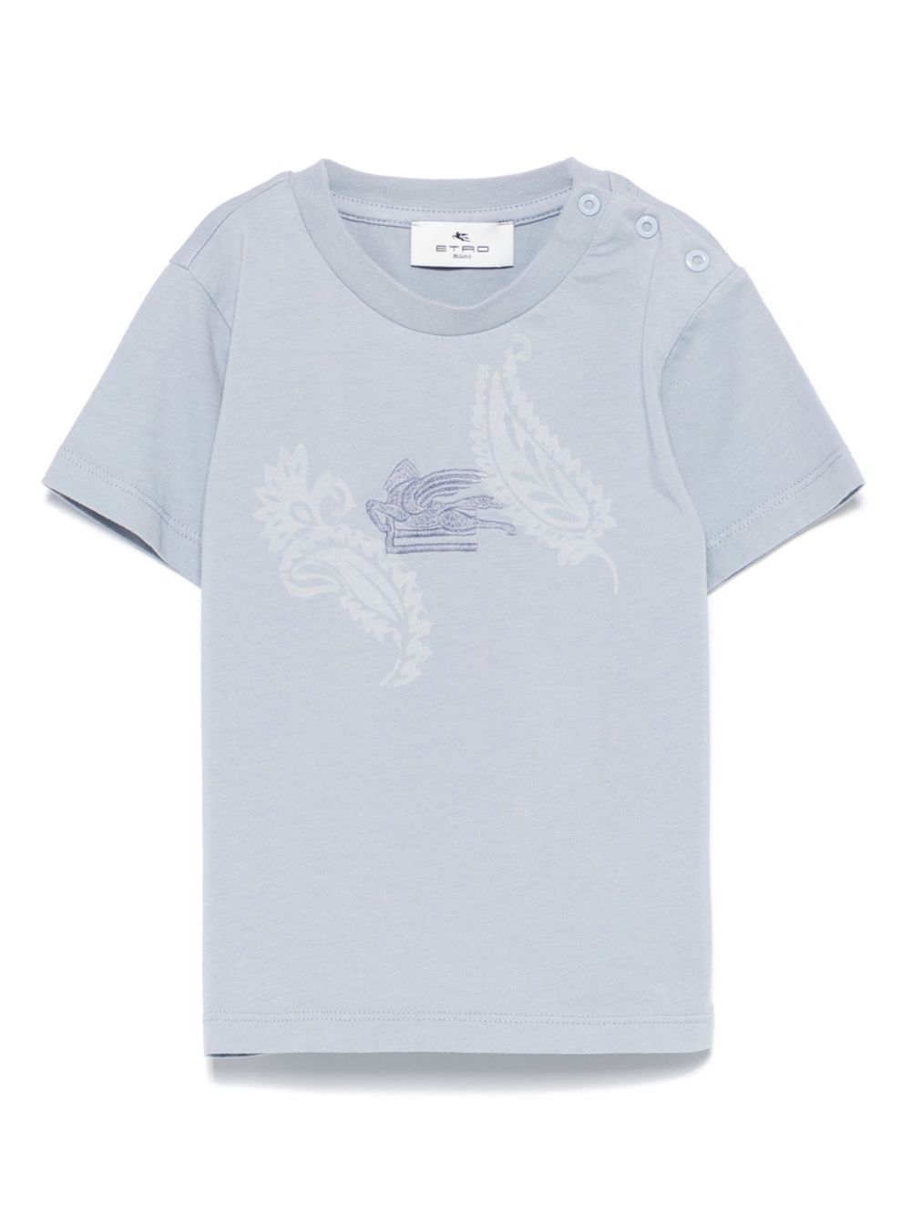 ETRO KIDS Pegaso 图案T恤 - 蓝色