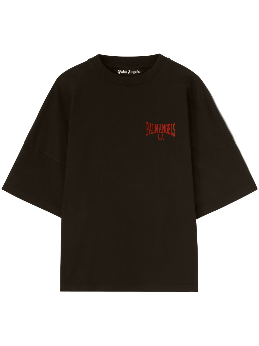 Palm Angels logo印花棉T恤 - 黑色