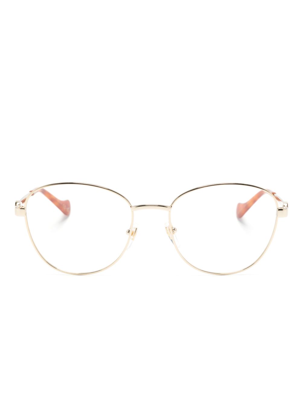 Gucci Eyewear Interlocking G 圆框眼镜 - 金色