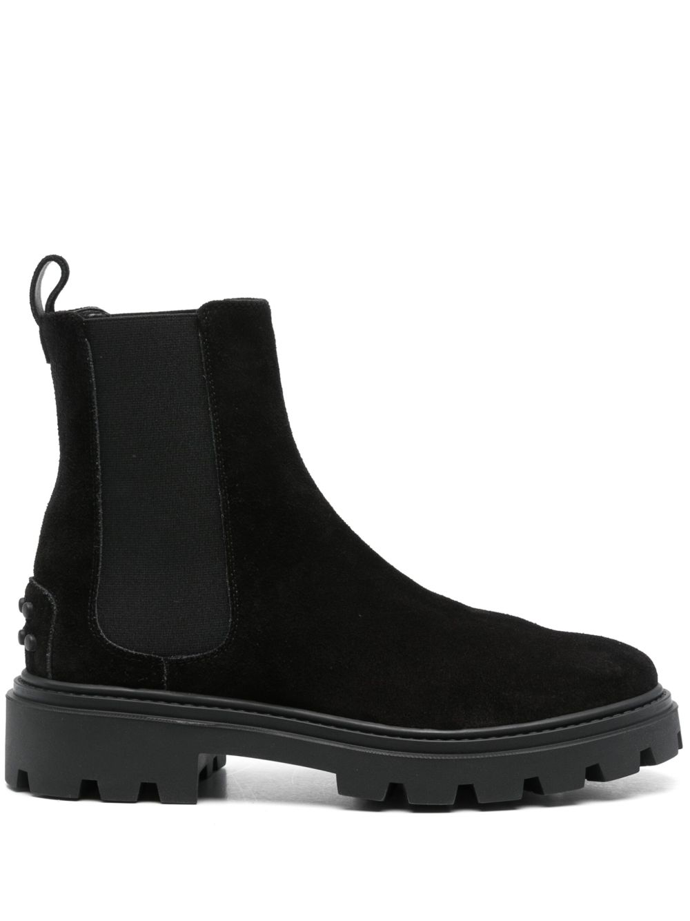 Tod's 低跟绒面皮靴（5厘米） - 黑色