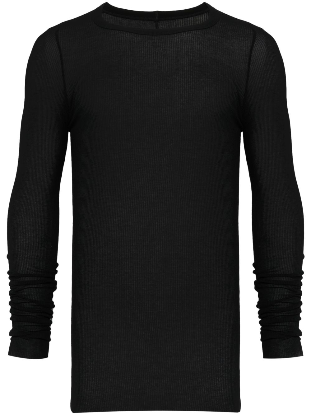 Rick Owens 罗纹T恤 - 黑色