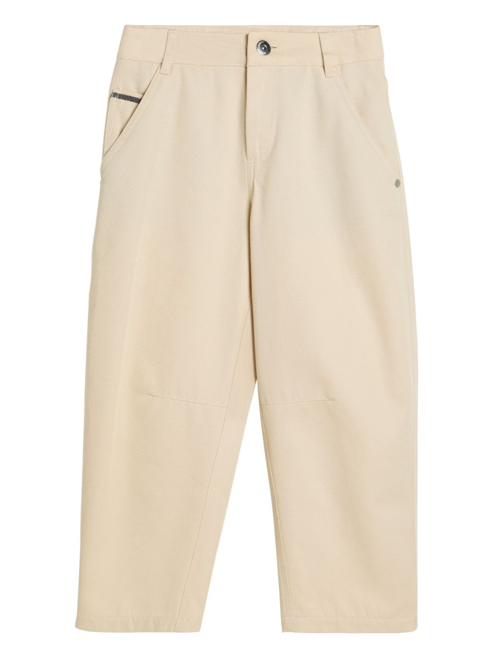 Brunello Cucinelli Kids Monili 珠饰休闲长裤 - 中性色