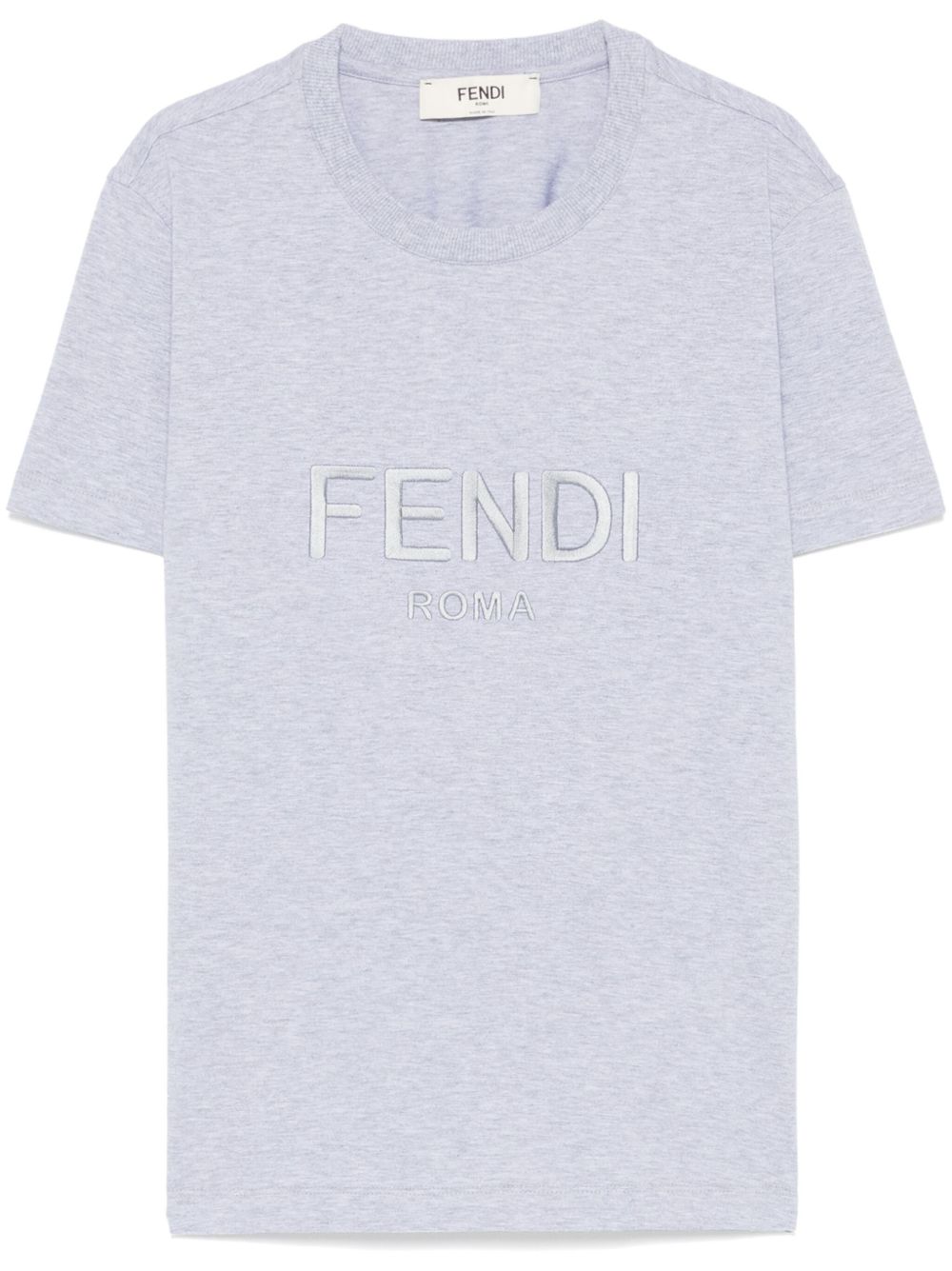 FENDI logo刺绣T恤 - 灰色