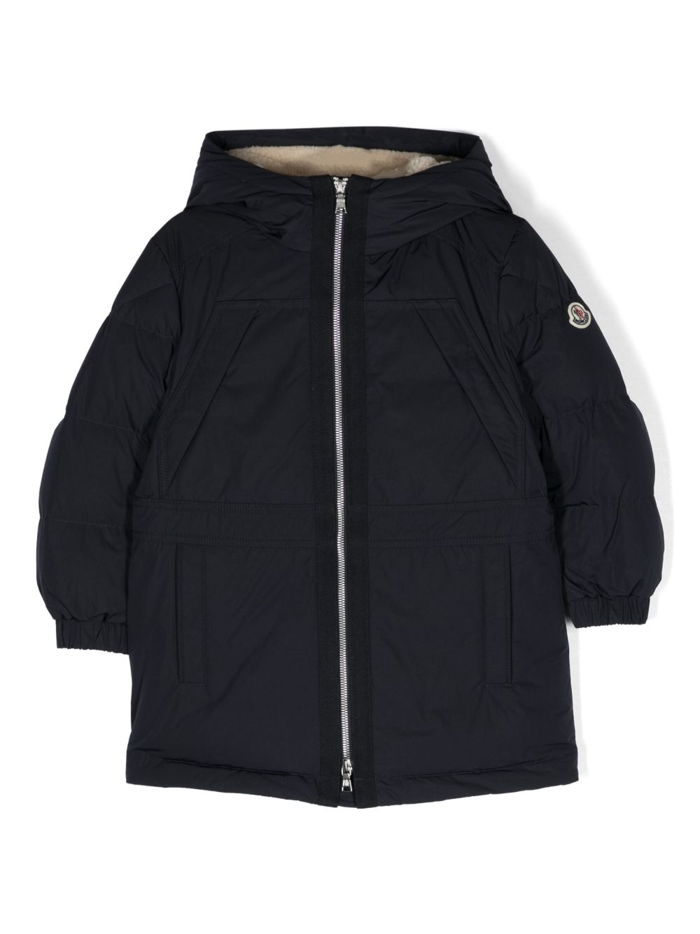 Moncler Enfant 拉链羽绒外套 - 蓝色