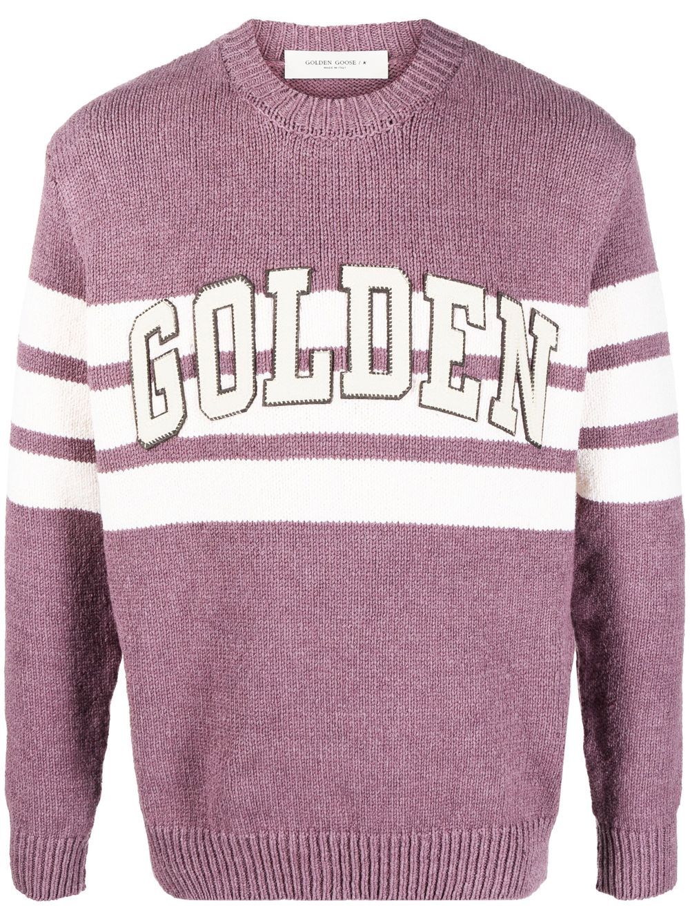 Golden Goose 标贴针织毛衣 - 紫色