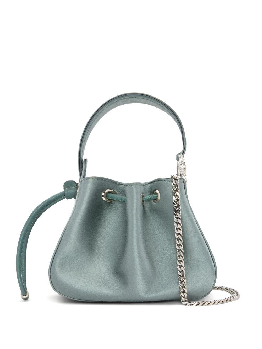 Oscar de la Renta Crystal Pavé O Handle 迷你手提包 - 灰色