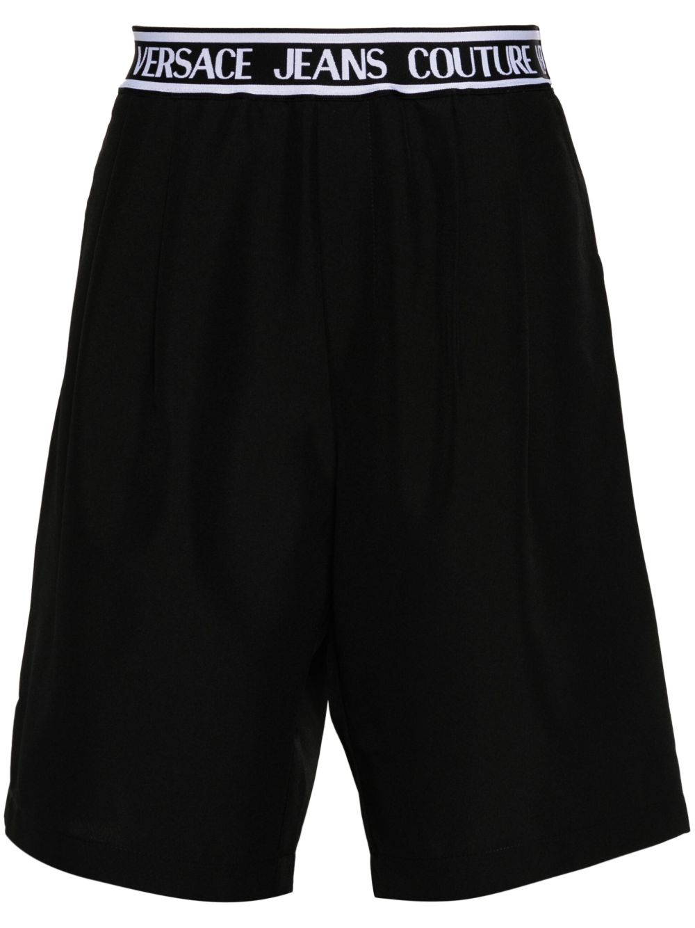 Versace Jeans Couture logo腰边短裤 - 黑色
